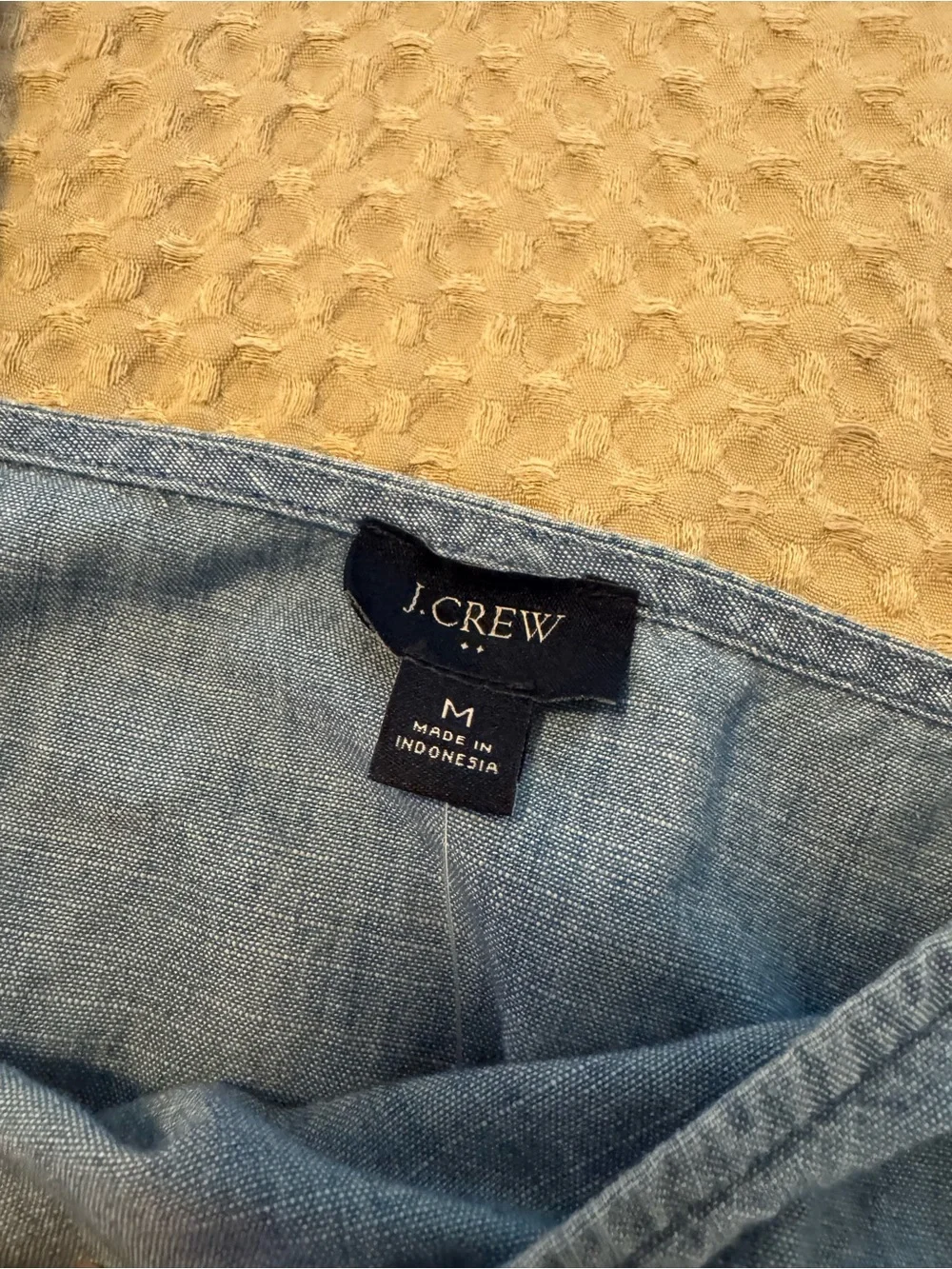 J. Crew Chambray Cotton Squareneck Tank Top  NEW Size Medium